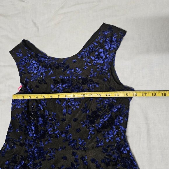 Betsey Johnson Burnout Fit & Flare Dress Women Size 10 Black Blue - Picture 14 of 16